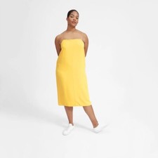 EVERLANE Japanese GoWeave Cami Slip Dress Yellow Sz 14