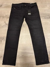Diesel Men’s Safado Jeans Size 36 x 32 Regular Fit Straight Leg Black RM064
