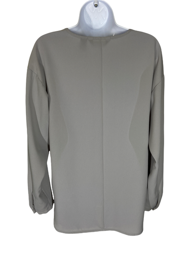 Top donna Lands’ End Outfitters grigio manica lunga spalle con bottoni taglia 12 - Foto 3 di 4