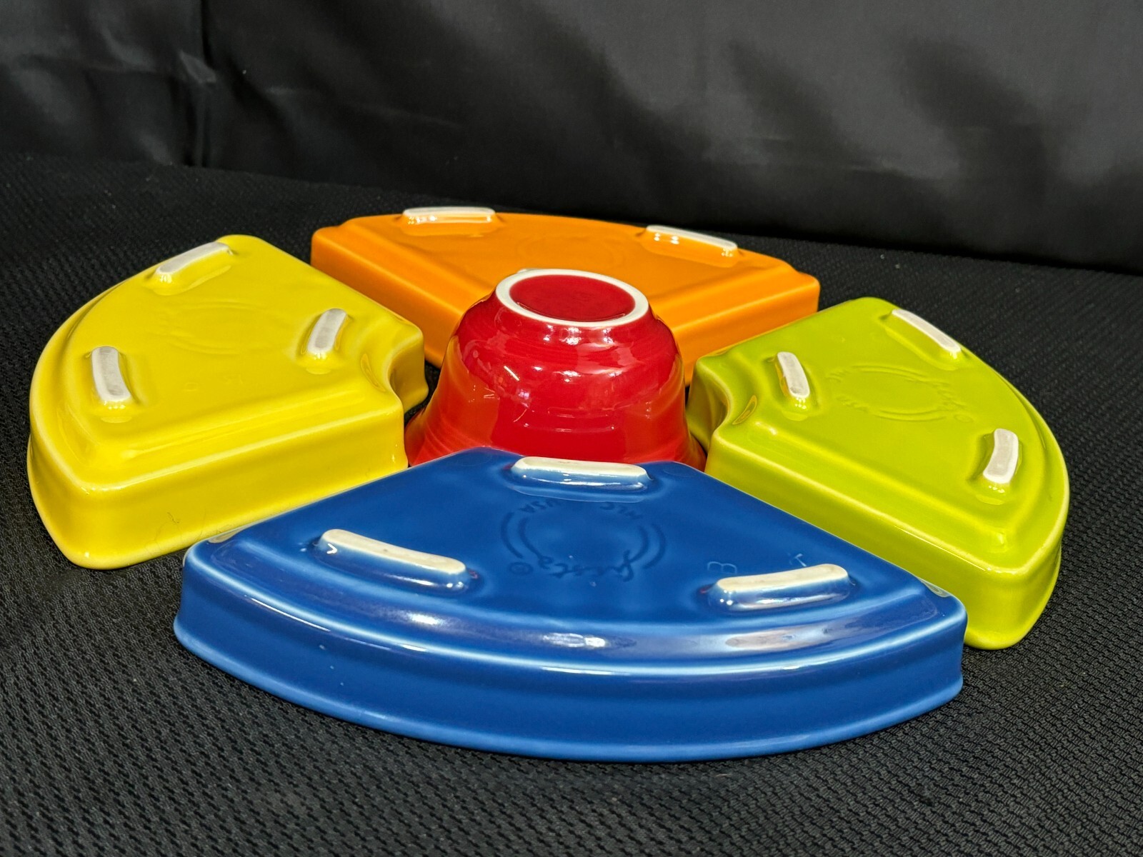 5 Piece Set ~ Fiesta "BRIGHT COLORS" Entertaining Set - (4) Omni Trays (1) Bowl