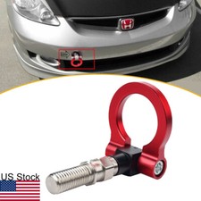 For Honda Fit 2009-2013 Jdm Bumper Red Track Racing Style Aluminum Tow Hook Ring