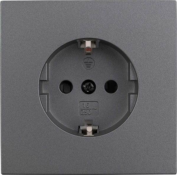 Schutzkontakt-Steckdose Mcpower Shallow 250V~/16A, Klemmanschluss, Anthrazit-image
