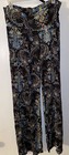 New Popana Black Green Paisley Print Palazzo Pants Size XL