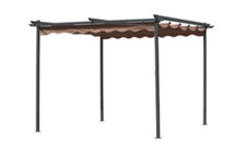 GAZEBO PERGOLA IN ACCIAIO CON TELO RETRATTILE MT 3X3X2,2H