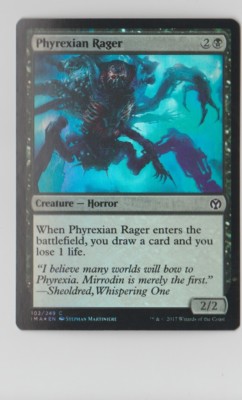 mtg iconic black cards FOIL Phyrexian Rager Iconic Masters MAgic The Gathering card MTG CCG Black  spell