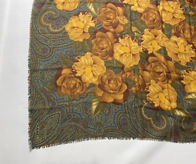 Vintage Chanel Wool Silk Scarf Camellia 52 Inch | eBay
