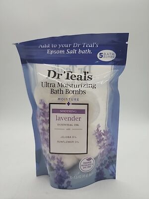 Dr Teal's Ultra Moisturizing Bath Bombs, Lavender, 1.6 oz, 5 Ct