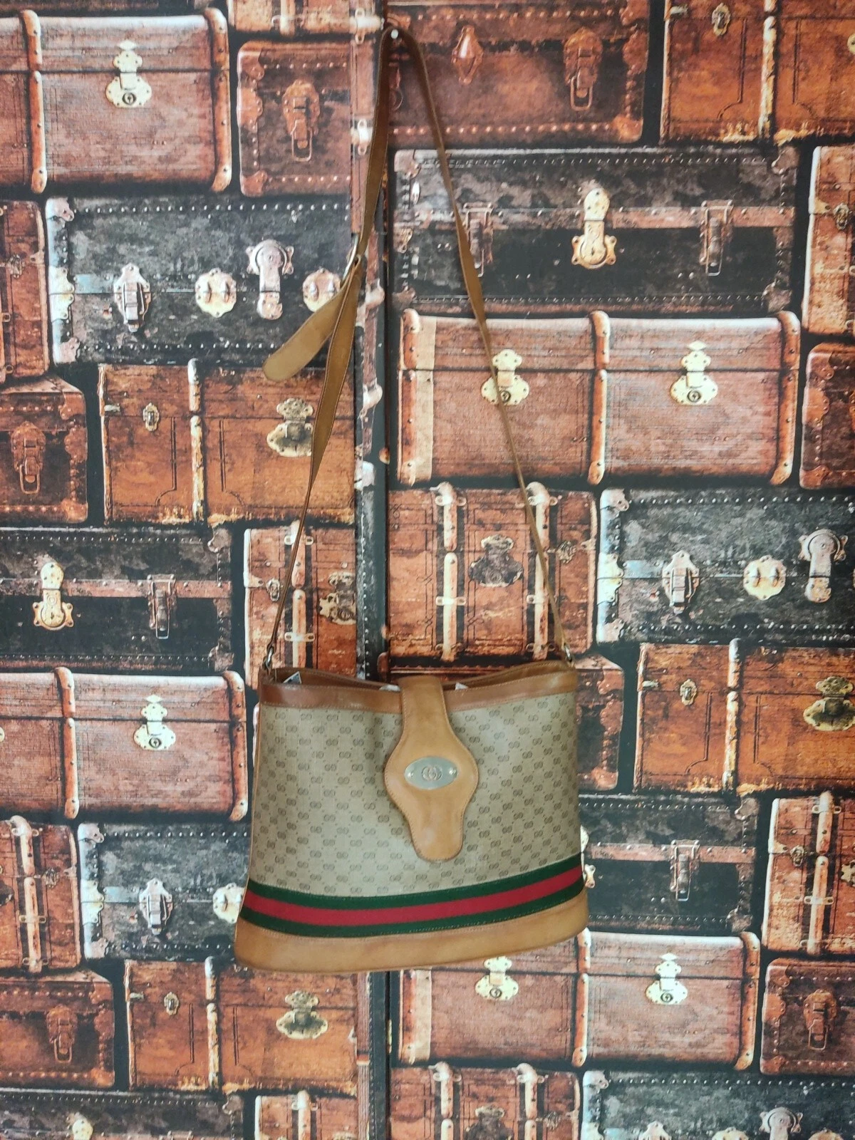 Sac abbay Gucci toile cuir vintage 100 % authentique 