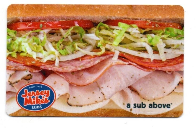 Jersey Mike's Subs A Sub Above Gift Card No $ Value Collectible | eBay