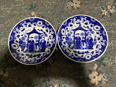 Zwei schöne blaue & weiße Hilditch & Söhne Schüsseln C1822-30