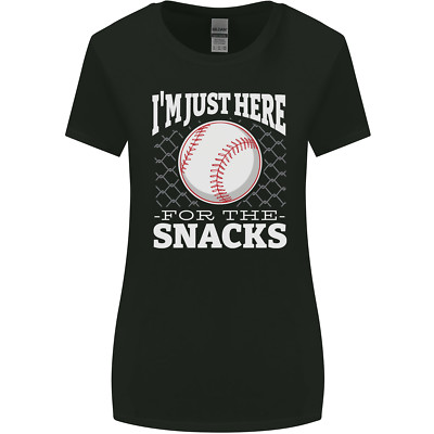 Baseball Im Just Here for the Snacks Womens Wider Cut T-Shirt