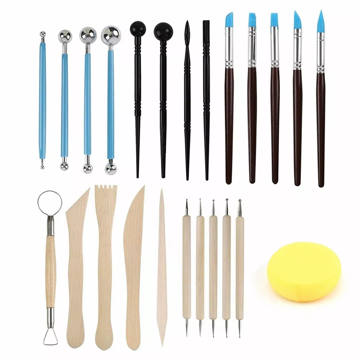 24pcs/set Polymer Clay Tools, Modeling Clay Sculpting Tools Set Pottery  Tool kit