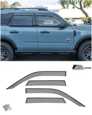 EOS Visors For 21-Up Ford Bronco Sport Tape-On Side Vent Window Rain Guards Trim