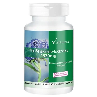 Teufelskralle-Extrakt 1530 mg Tagesverzehr - 180 Tabletten - 510 mg pro Kapsel