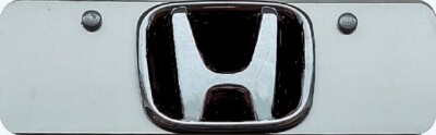 #ad HONDA 3D CHROME BLACK LOGO MINI PLATE. ADDITIONAL OPTION OF BLUE RED LOGO $39.00