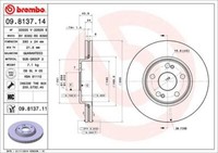 2X Brembo 09.8137.11 Bremsscheibe FüR Renault
