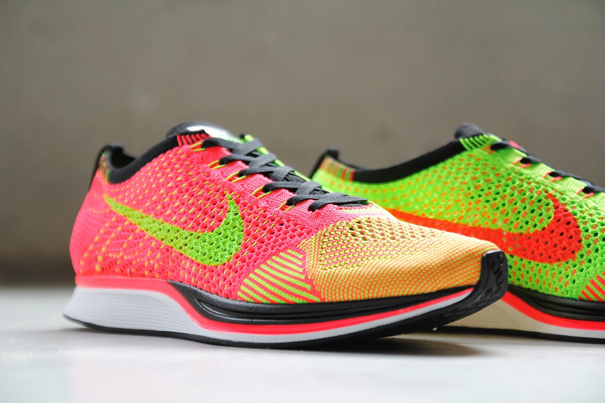 Nike flyknit racer hot sale red black white