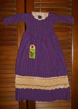 Primitive Dress wall decor,PURPLE PLAID,cluny,lace,Grungy,Easter.Spring,Pegboard