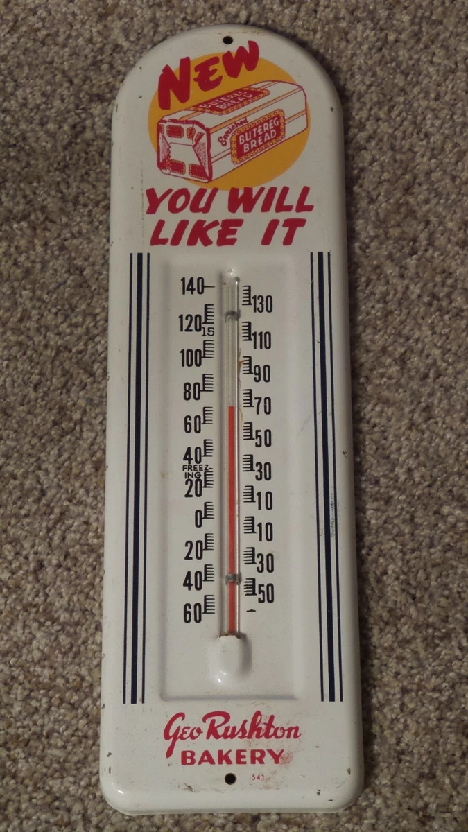 Butereg Bread Painted Metal Advertising Thermometer NICE ONE eBay