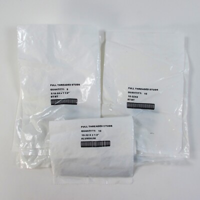 LOT of 59 Mixed Full Threaded Stud Rod Stainless and Aluminum 10-32 x 2, 5/16-24