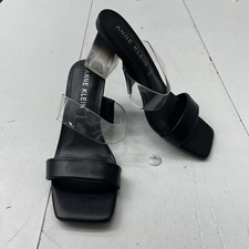 Anne Klein Black Square Toe Block Heel Womens...