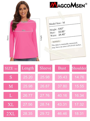 UPF 50+ Women's Long Sleeve Hiking Sun Shirts Quick Dry Gym Workout Casual Tops - Picture 7 of 103