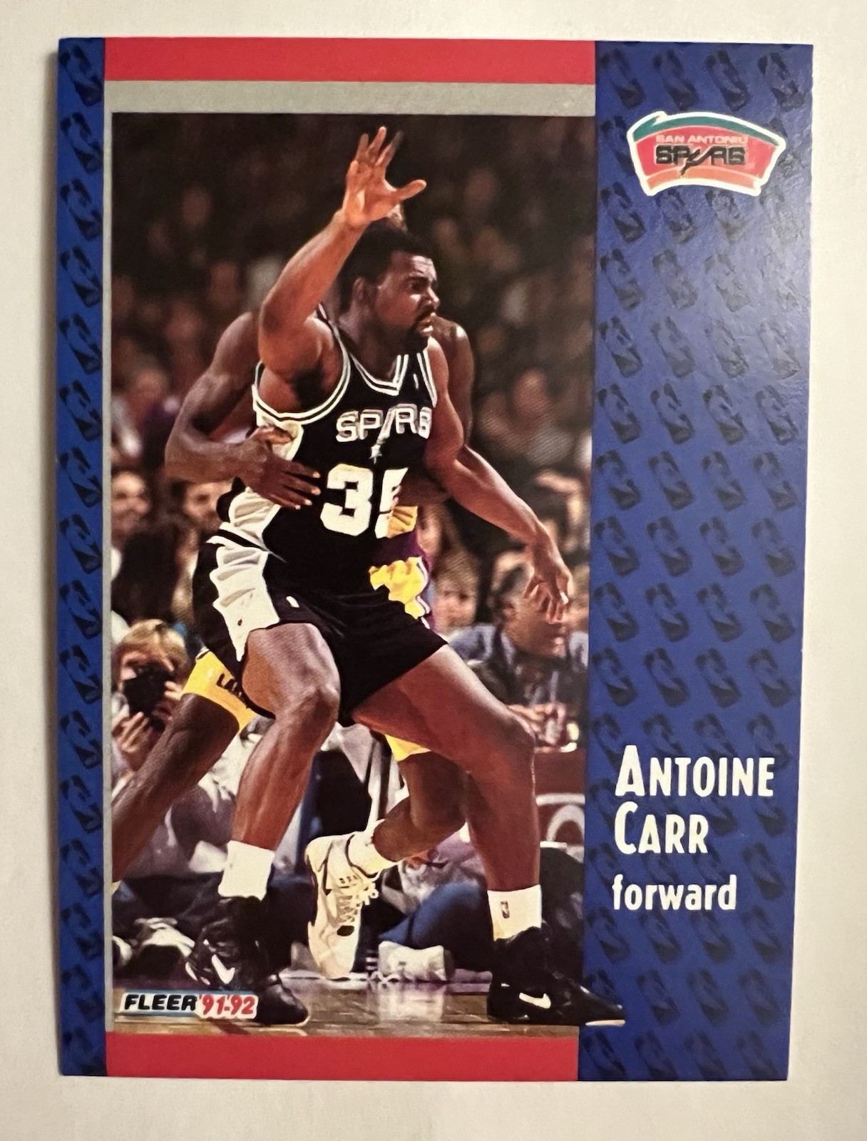 1991-92 Fleer #353 Antoine Carr Basketball Card San Antonio Spurs NM