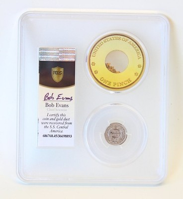 SS Central America Seated Liberty Dime 1849 XF45 Gold Pinch PCGS