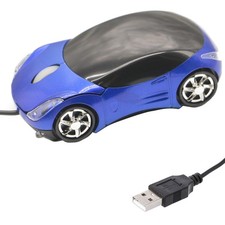 PCTC Cool Sport Car Shape USB Wired Optical Mouse for Laptop or Office Blue