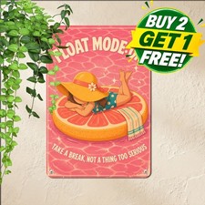 Swimming Pool Floating Therapy Sign Funny Summer Backyard Patio Tin