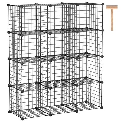 Wire Cube Storage, 12-Cube Storage Organizer Metal, C Grids Storage Bins Shel...