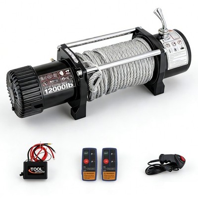 12000 LBS Electric Winch Steel Rope Electric Winch 12V for Towing ATV/UTV