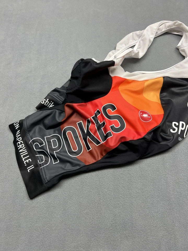 Culotte con tirantes de ciclismo Castelli multicolor negro para hombre L acolchado radios de ciclismo Foto 2 de 4