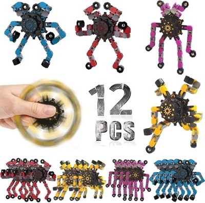 12 Pcs Fidget Spinners Toys for Kids & Adults, Deformable Robot Small, 12pcs 