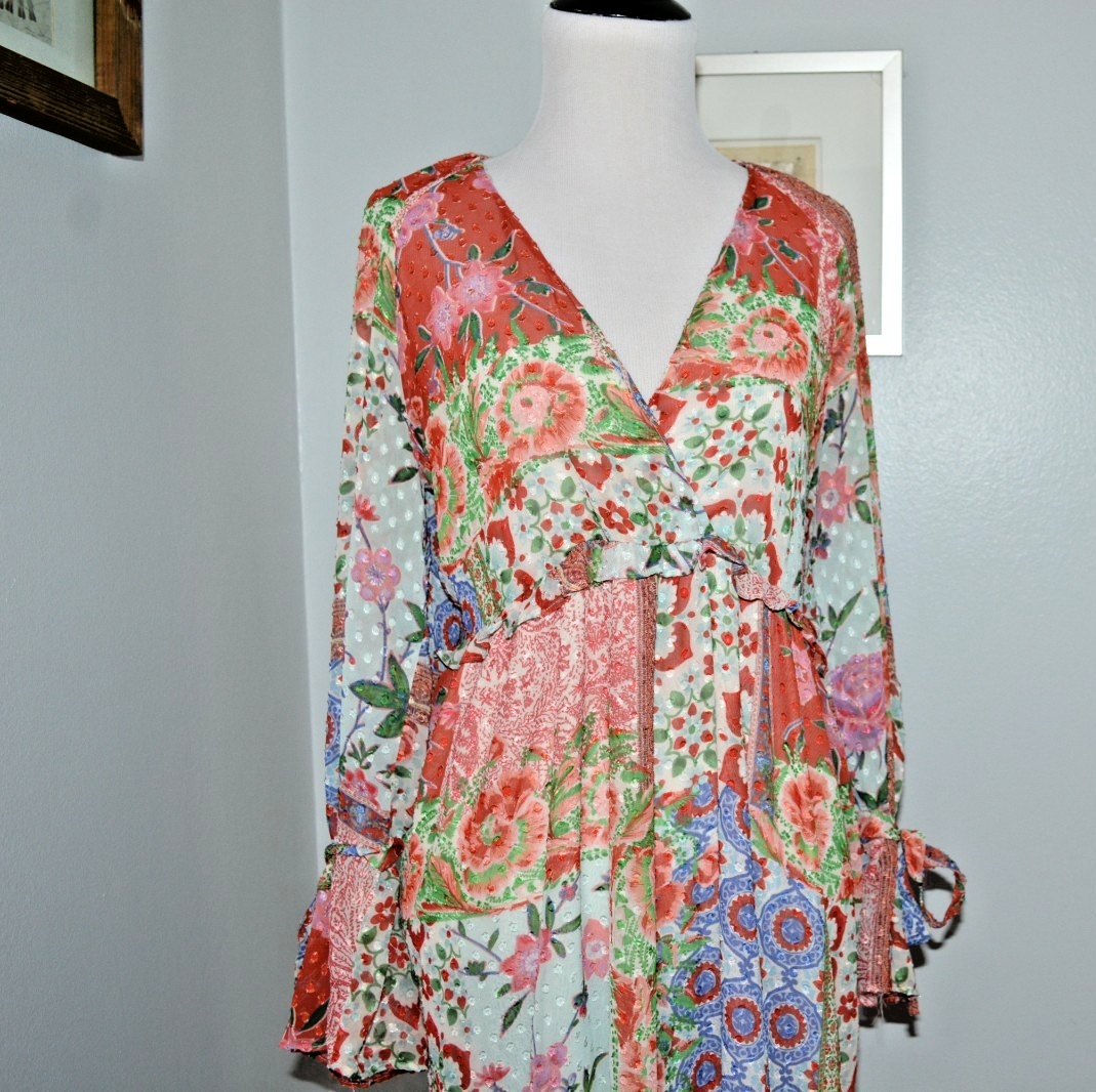 zara sheer floral dress ZARA NEW WOMAN ASYMM. SEMI-SHEER EMBROIDERED FLORAL GEORGETT DRESS  7521/130/712