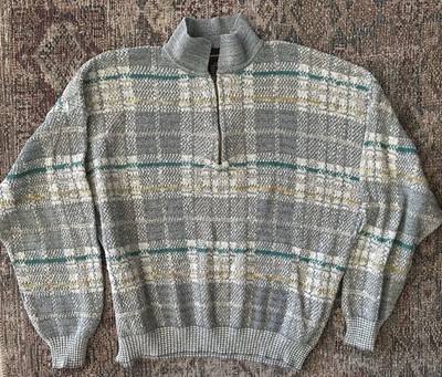 CONTE di MILANO Men s Vintage 1/4 Zip Large Sweater L 