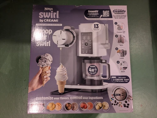 Ninja Swirl By Creami 13 In 1 Soft Serve & Ice Cream Machine Silver NC701 F