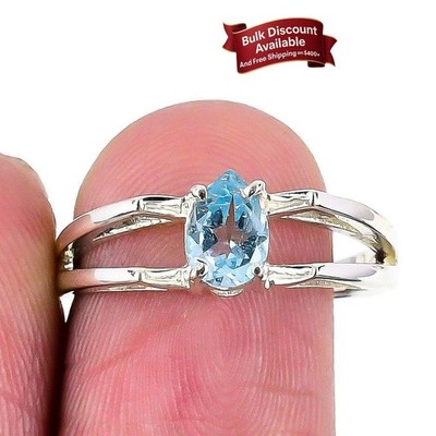Dezember Schweizer Blautopas Stein 925 Sterling Silber Neu Statement Ring Schmuck