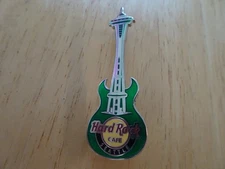 Hard Rock Cafe pin Seattle Core Space Needle Guitar Green 2013