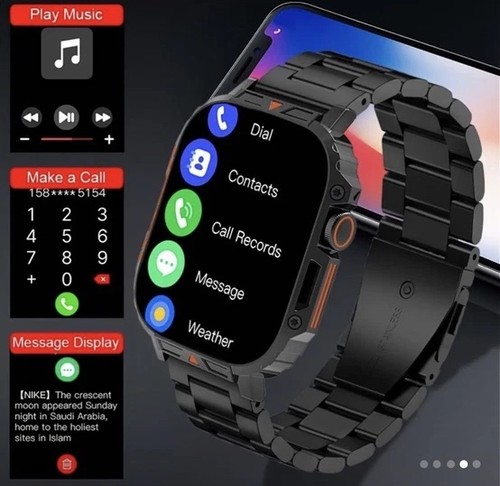 Smart Watch music blue tooth phone calls heart gym sport Black colour Brand New - Picture 2 of 8