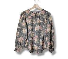 Anthropologie Michaela Floral Blouse Women’s XS Cottagecore Fall Boho Feminine 