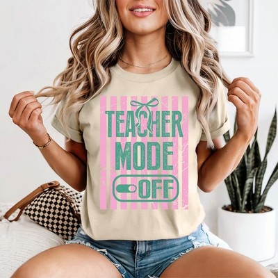 Teacher Mode Off Damen T-Shirts gestreift letzter Schultag Klasse entlassen T-Shirt