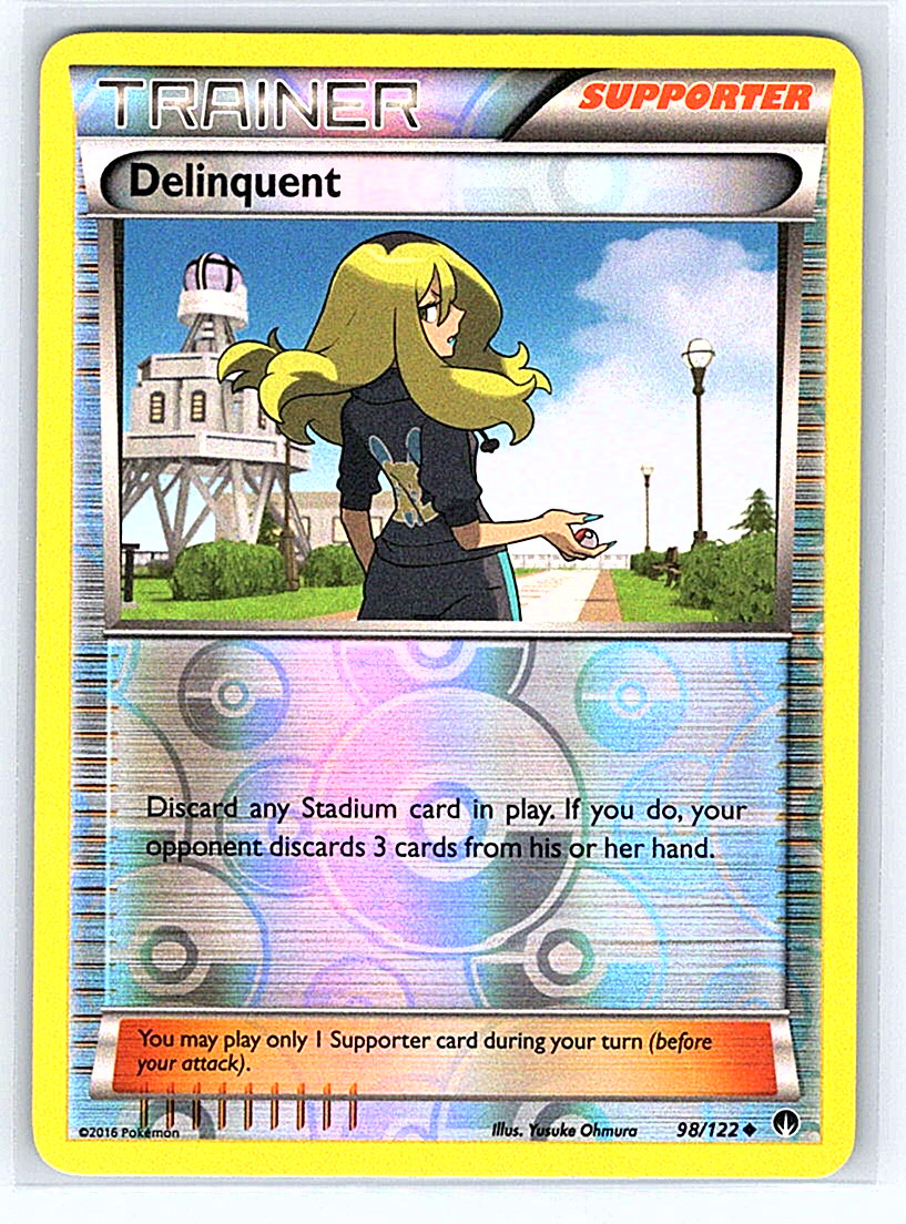 Delinquent [Reverse Holo] 98/122 Breakpoint LP Pokemon Card