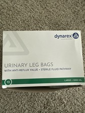 Dynarex Urinary Leg Bag Large, 1000 mL - Pack of 12 White