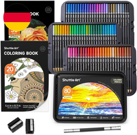 Shuttle Art 80 Buntstifte Set Mit Malbuch, Spitzer, VerläNgerer, Eisenbox | Prof