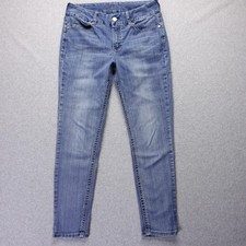 Seven7 Jeans Womens 14 Blue Straight Tummyless Shaping Stretch Denim Mid Rise