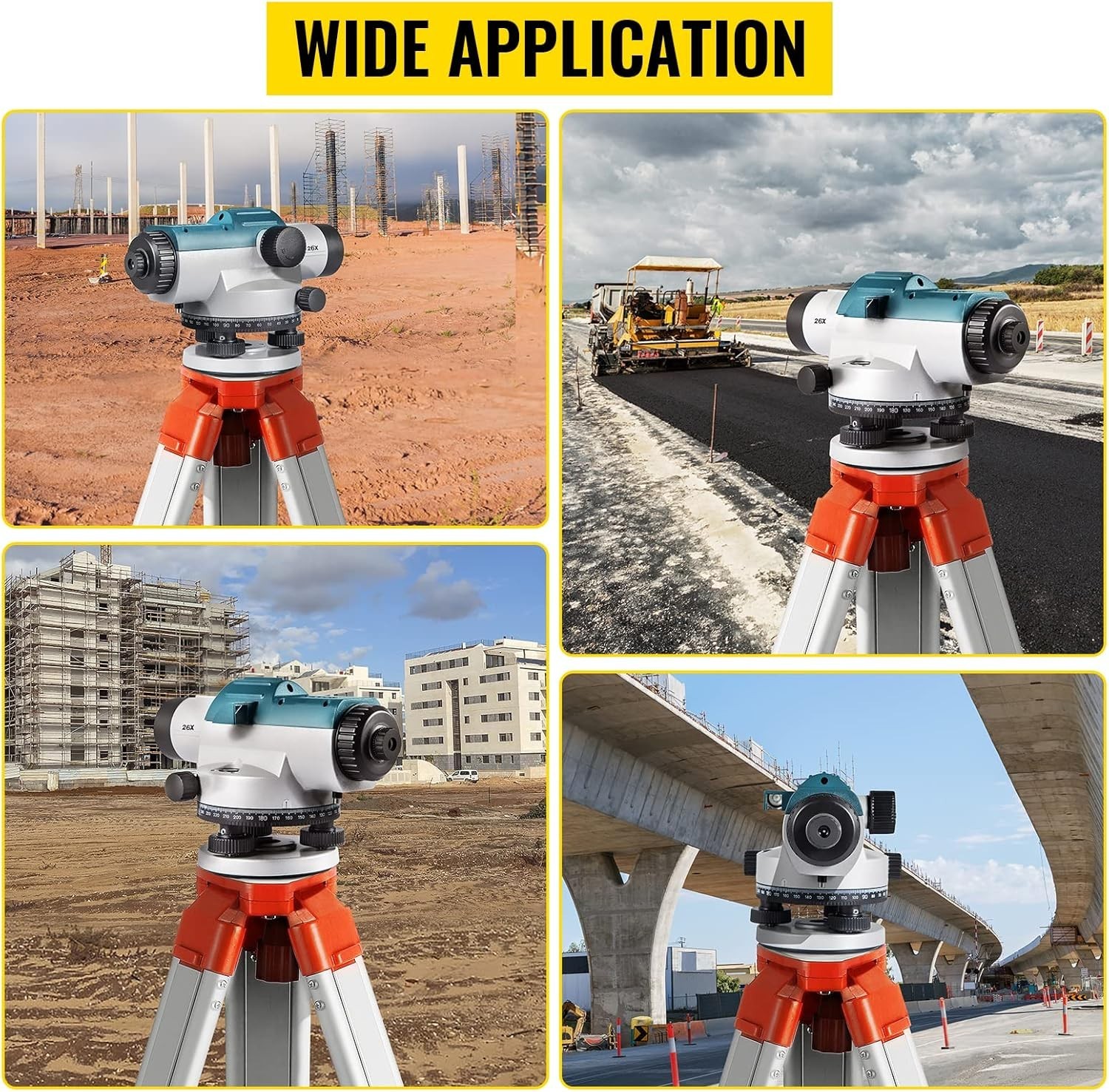 Automatic Transit Level 26X Optical Survey Equipment Auto Level Kit ...
