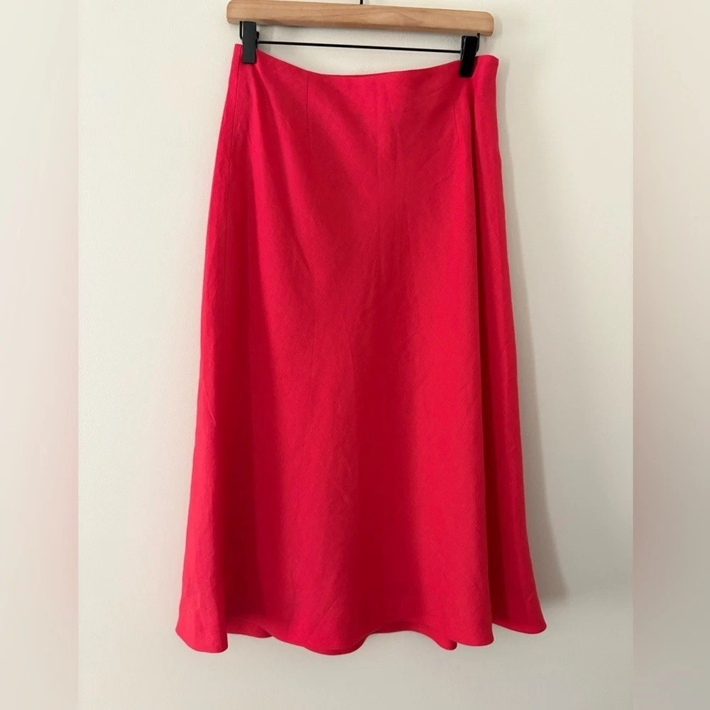 J.G. Hook Vintage A Line 100% Linen Midi Skirt Lined Side Zip Red Size 10P
Opens in a new window or 