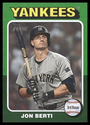 Jon Berti 2024 Topps Heritage Green Border New York Yankees #655