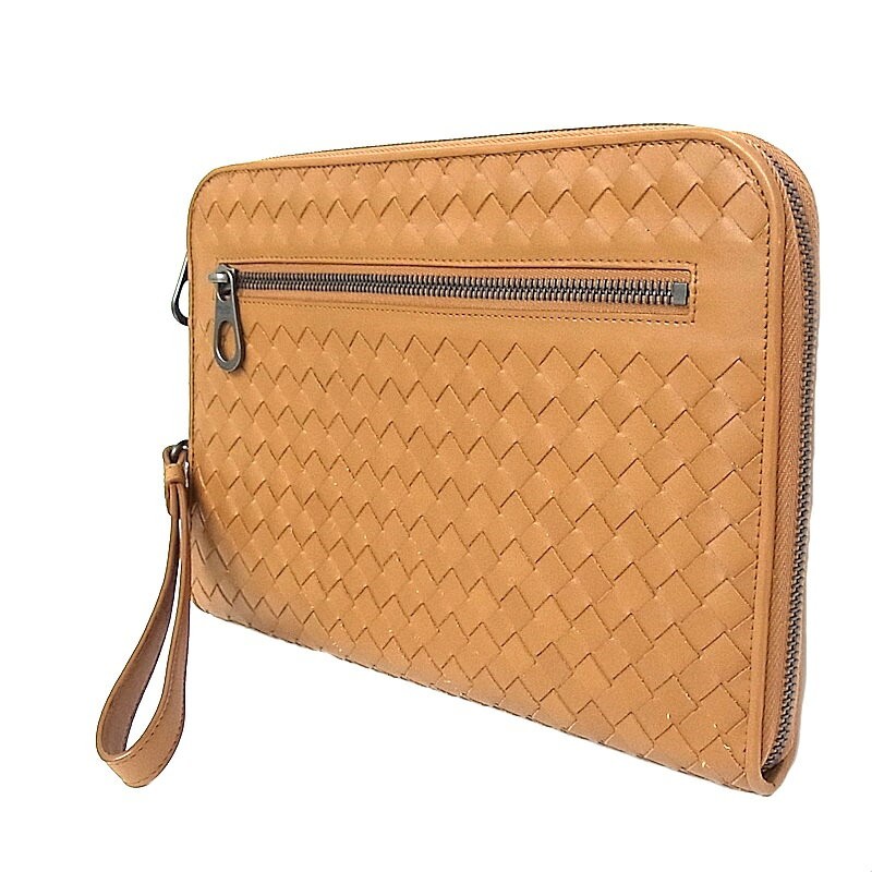 BOTTEGA VENETA Intrecciato Clutch Bag Leather Brown Men thumbnail 10